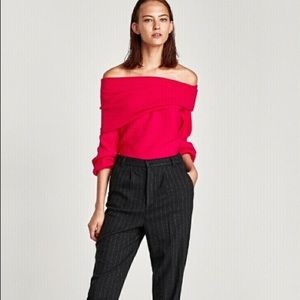 Zara Knit Off Shoulder Sweater